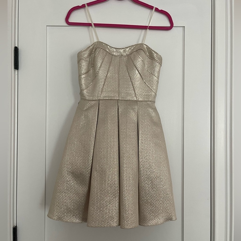 Aidan Mattox Fit and Flare Strapless Dress